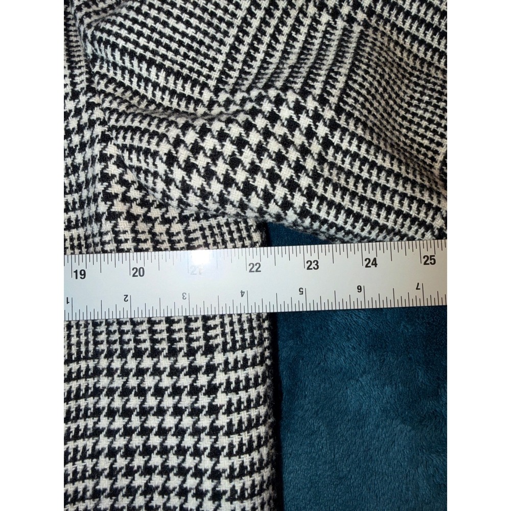 Forever 21 Men Houndstooth Overcoat Black White Glen Plaid Longline Jacket Med - Picture 2 of 5